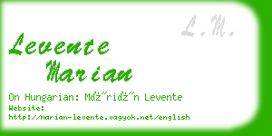 levente marian business card